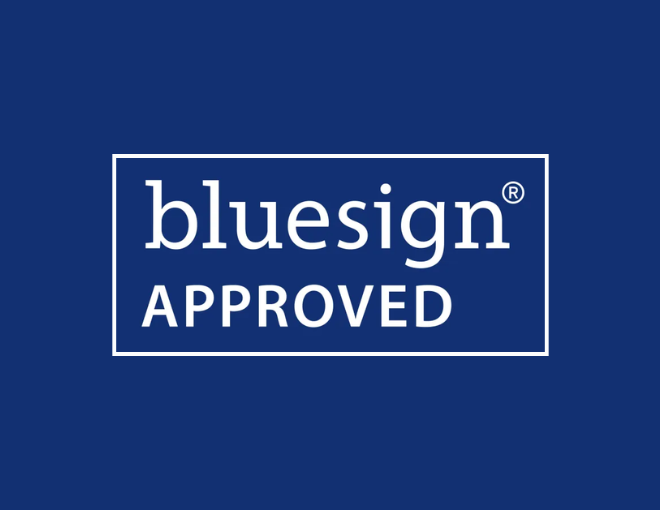 Label for bluesign approved products.